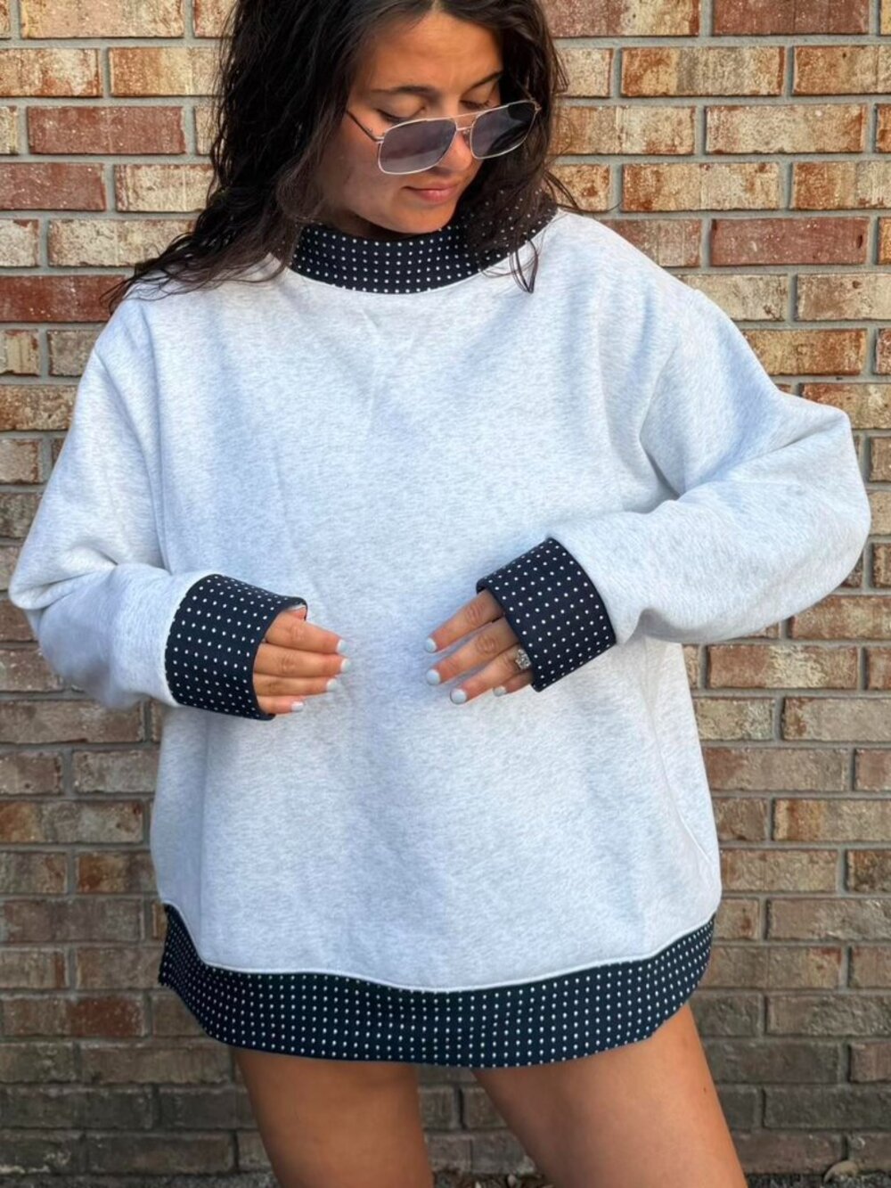 Polka Dot Mockneck